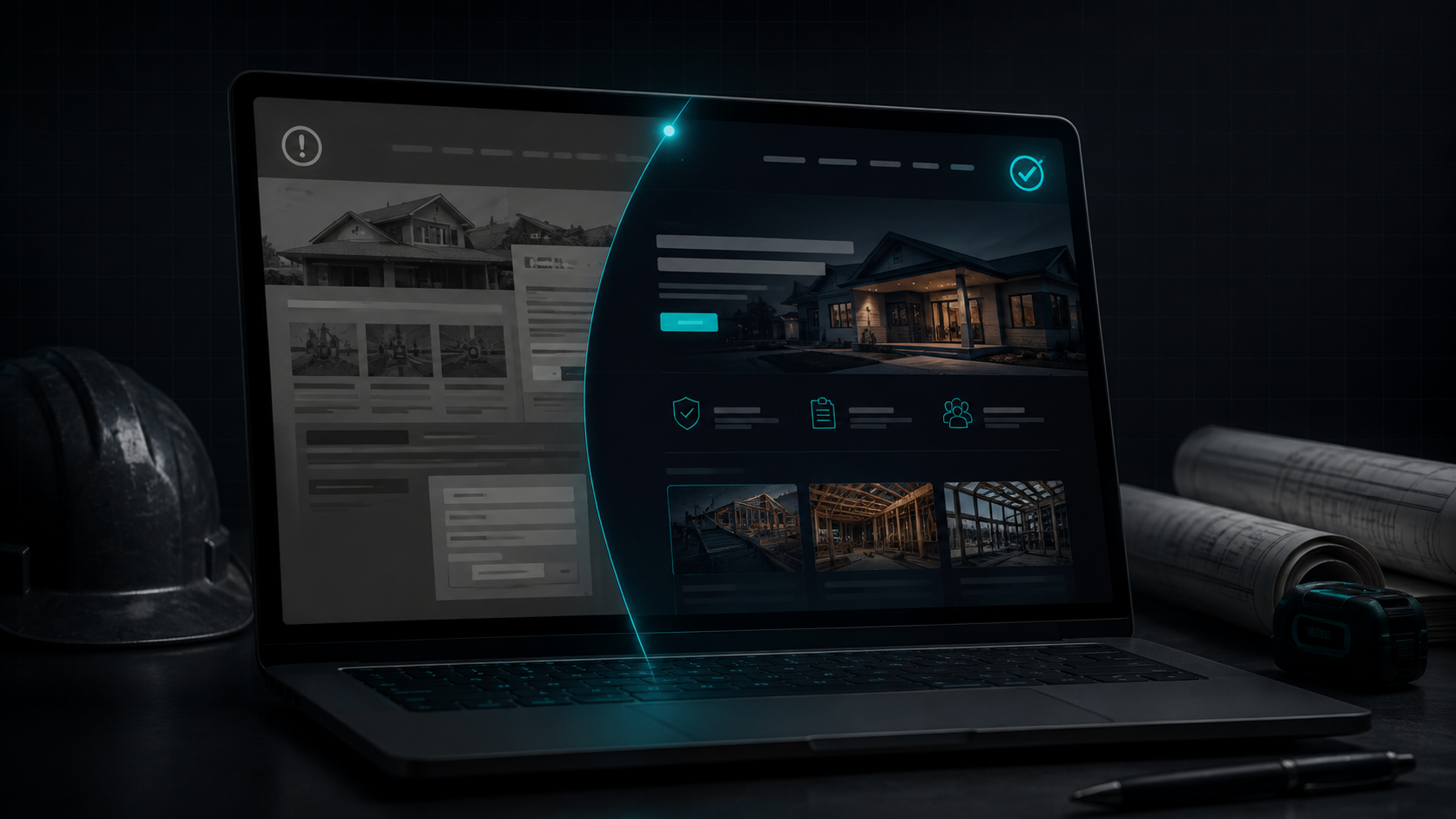 Outdated contractor website transitioning into a modern professional website.