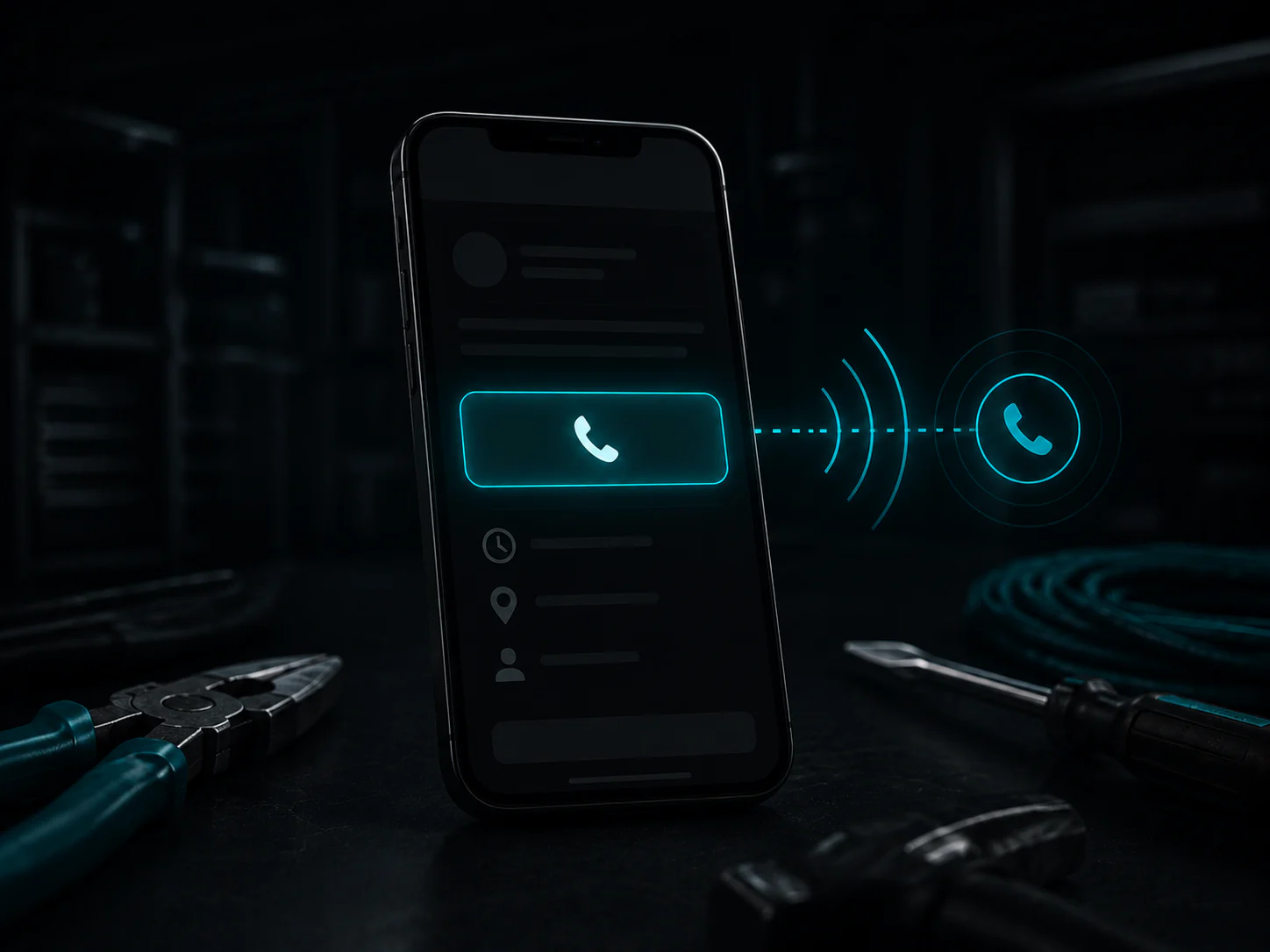 Click-to-call button on a contractor website