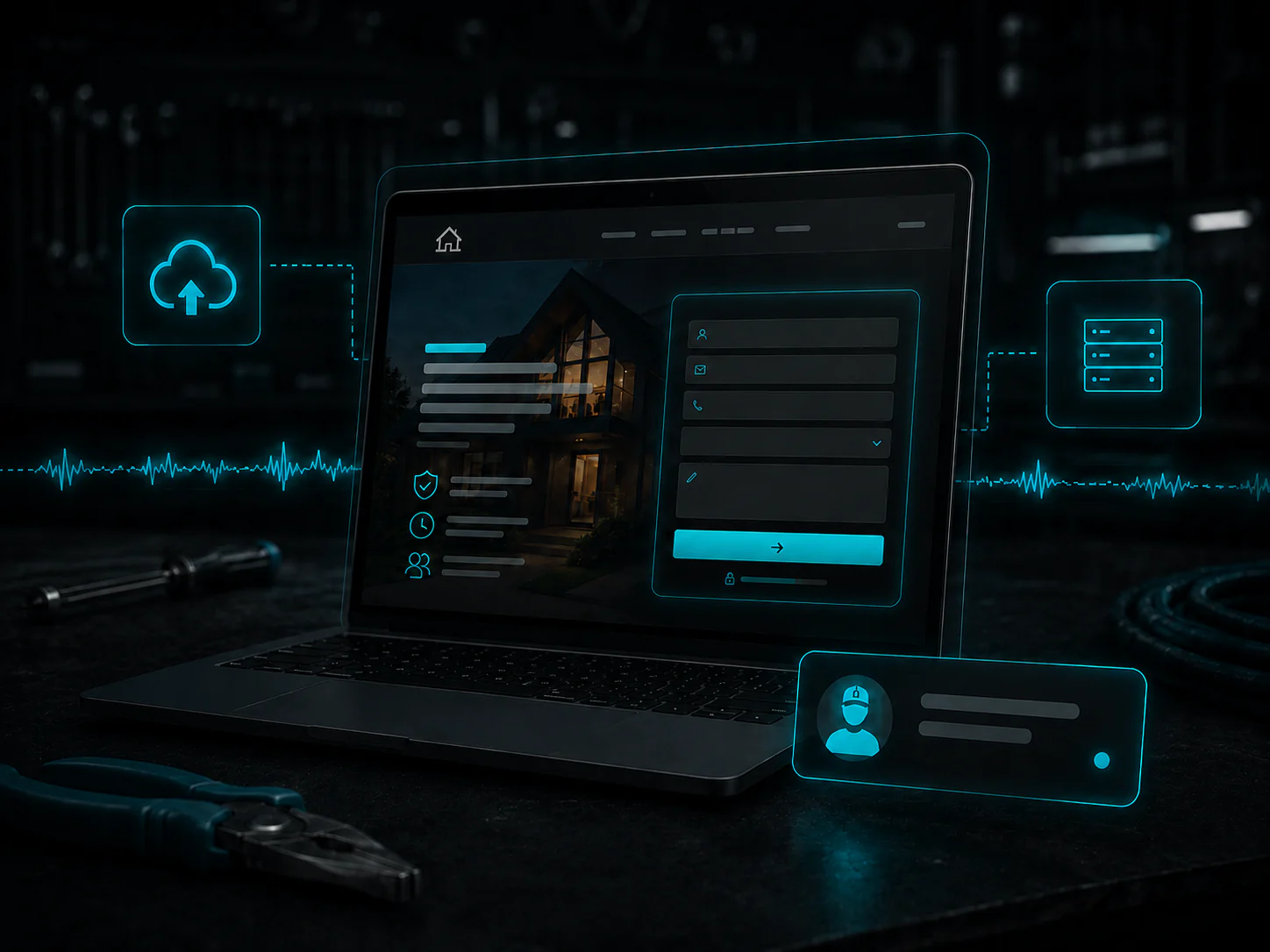 Managed contractor website hosting and support dashboard
